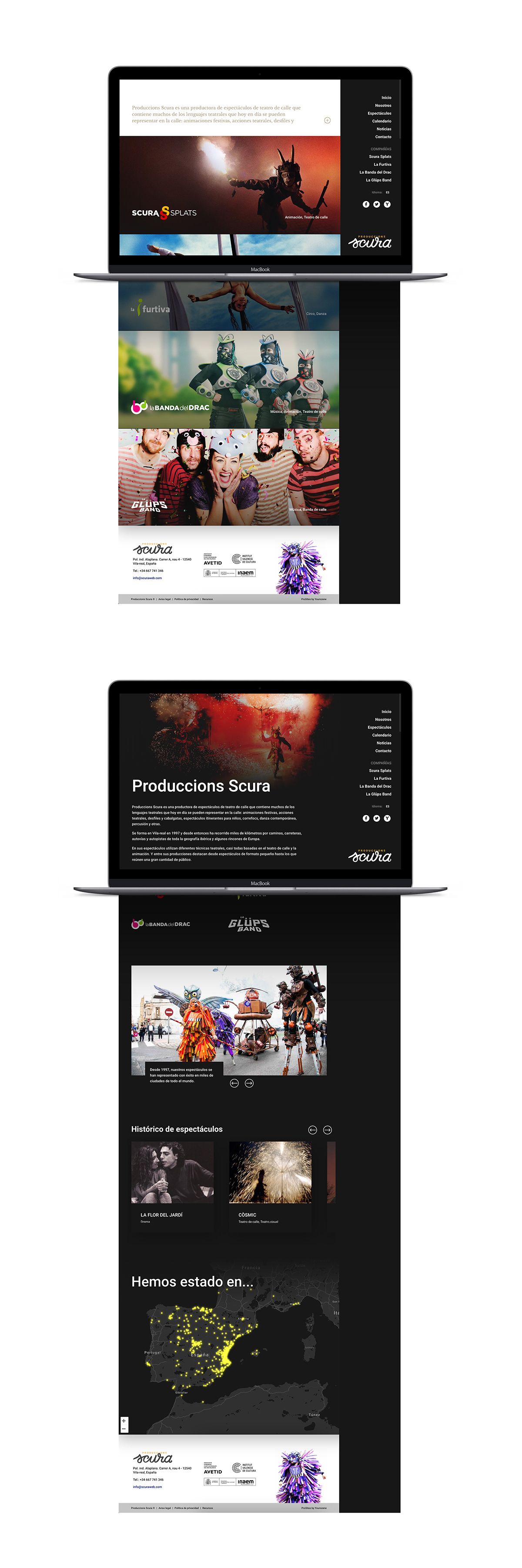 Diseño del sitio web de Produccions Scura