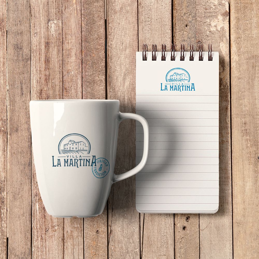 Villa la Martina mug and notebook