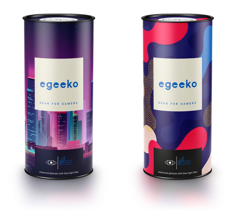 Packaging de Egeeko, las primeras gafas para gamers
