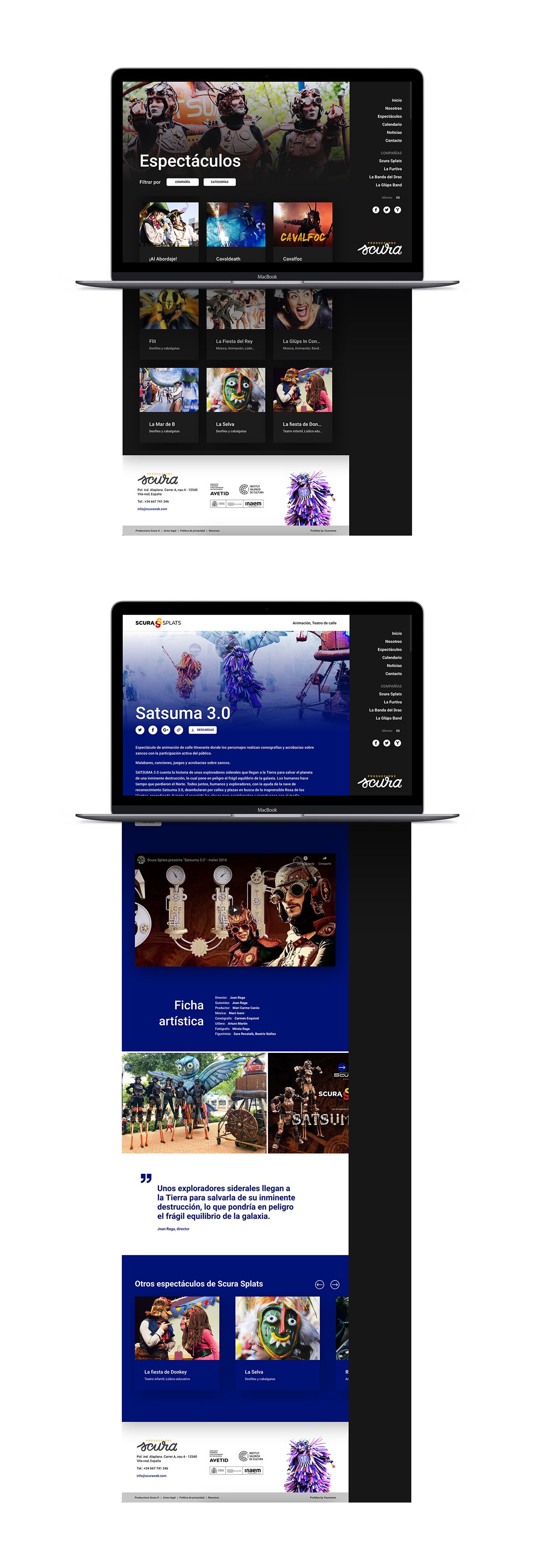 Design of the website of Produccions Scura
